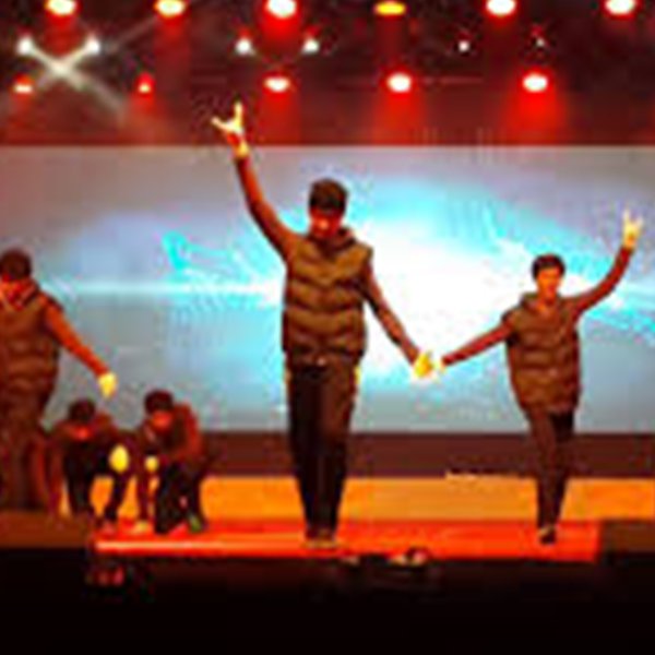 Students on stage
